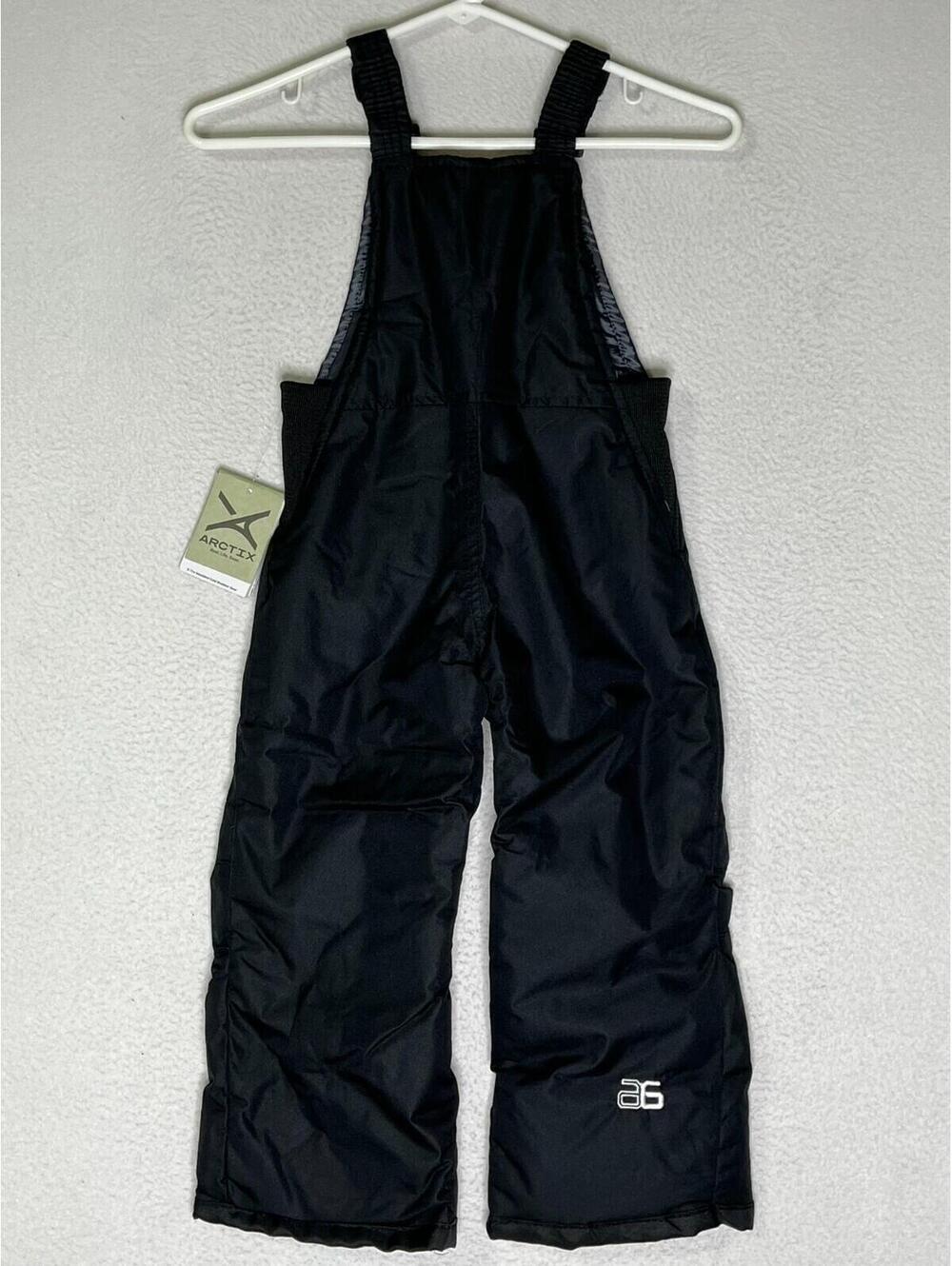 Arctix Black Bib Overall Adjustable Strap Snowman Building Sledding Kids SZ 4T